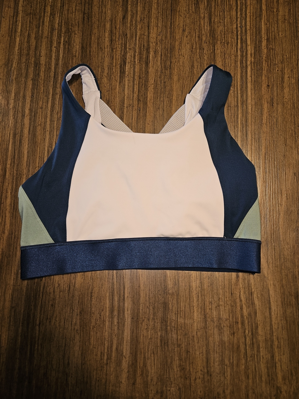 Athleta Pink, Navy & Sage Colorblock Sports Bra